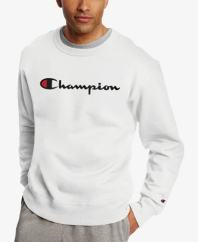 Champion Men's Big & Tall Powerblend Logo Graphic Fleece Sweatshirt In White