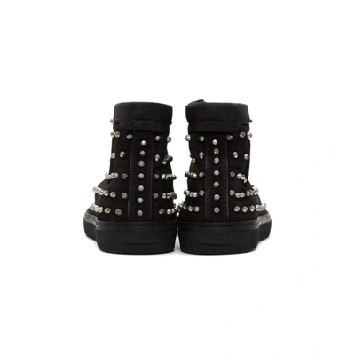 Shop Saint Laurent Black Studded Bedford High-top Sneakers In 1000 Black