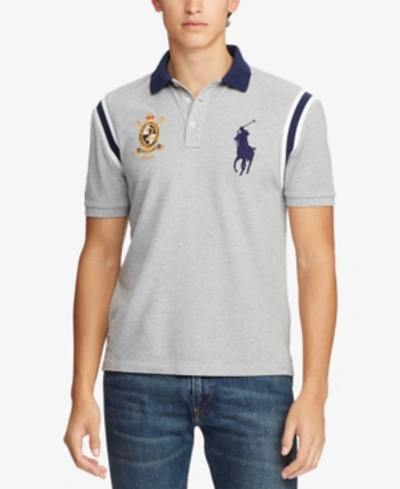 Shop Polo Ralph Lauren Men's Custom Slim Fit Novelty Mesh Polo, Created For Macy's In Andover Heather Multi