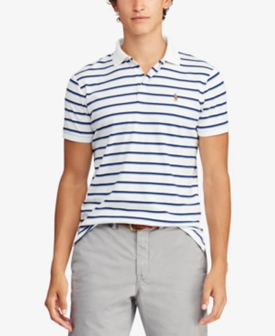 Shop Polo Ralph Lauren Men's Striped Soft Touch Classic Fit Polo In White Multi