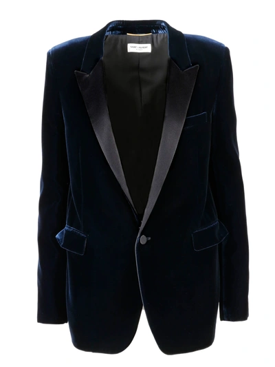 Shop Saint Laurent Iconic Le Smoking Blazer In 4140