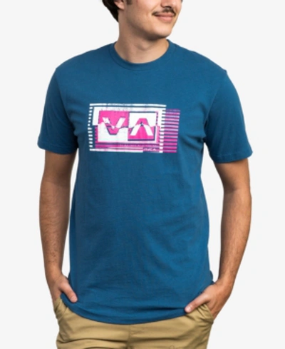 Shop Rvca Men's Copy Box Graphic T-shirt In Brightblue
