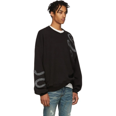 Shop Amiri Black Glitter Snake Sweatshirt In Blk Black