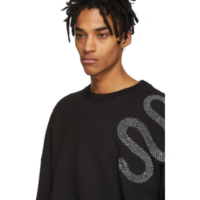 Shop Amiri Black Glitter Snake Sweatshirt In Blk Black