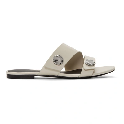 Shop 3.1 Phillip Lim / フィリップ リム 3.1 Phillip Lim Grey Drum Slide Sandals In Pa020 Paleg