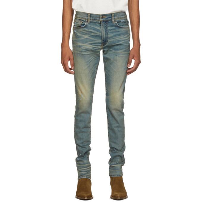 amiri indigo stack jeans