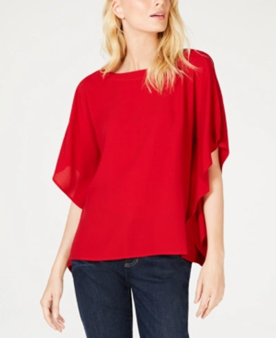 Shop Eileen Fisher Silk Boat-neck Top, Regular & Petite In Lacquer