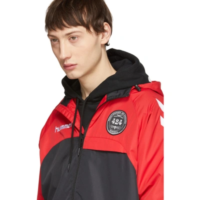 Shop 424 Black And Red Hummel Edition Daddy Micro Zip Jacket In 3062-red