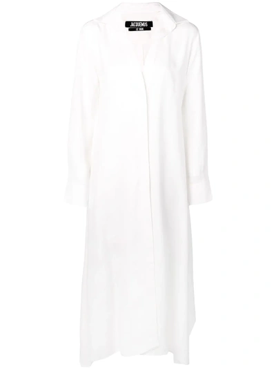 Shop Jacquemus Maxi Shirt Dress  In White