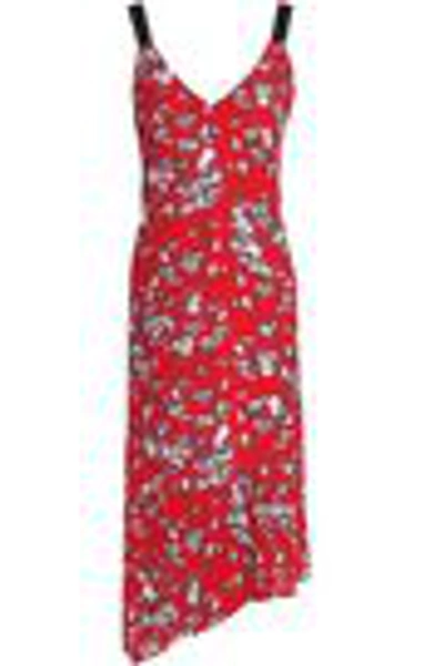 Shop Rag & Bone Woman Zoe Printed Silk Crepe De Chine Dress Red