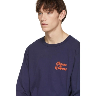 Shop Bianca Chandon Navy Steers And Queers Long Sleeve T-shirt