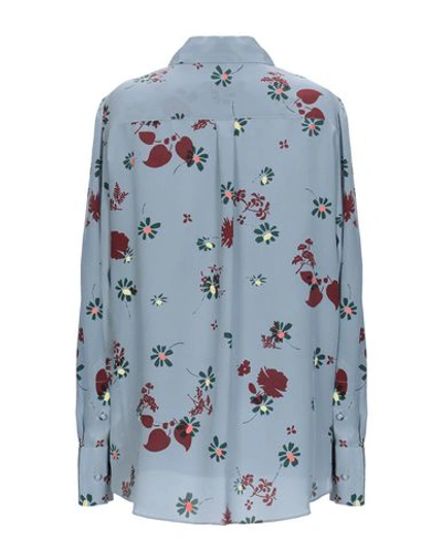 Shop Valentino Floral Shirts & Blouses In Slate Blue