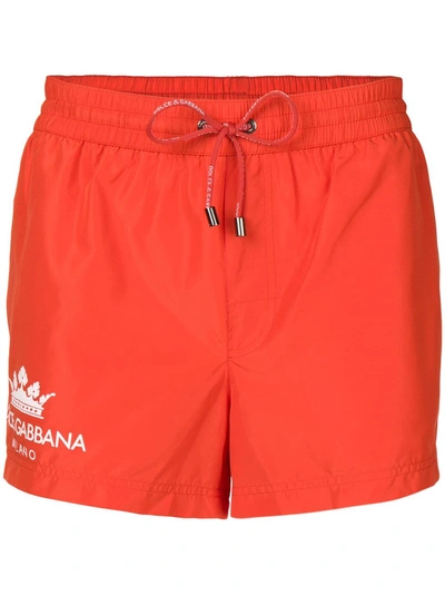 Shop Dolce & Gabbana Logo Swimming Shorts - Orange