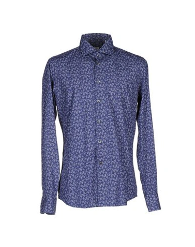Shop Glanshirt Patterned Shirt In Dark Blue
