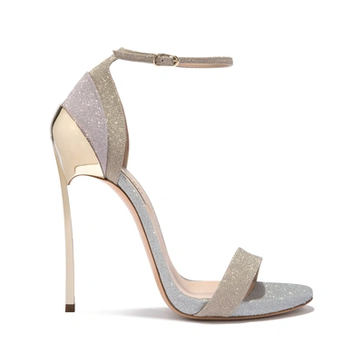 Shop Casadei Techno Blade In Platinum And Skin