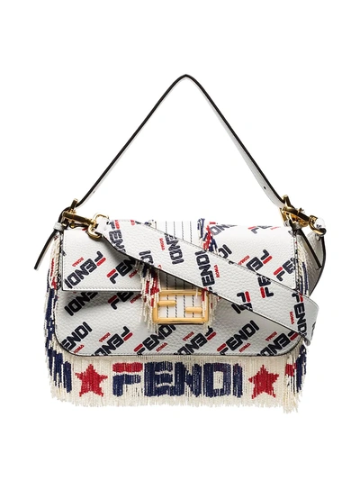 Shop Fendi Mania Shoulder Bag - White