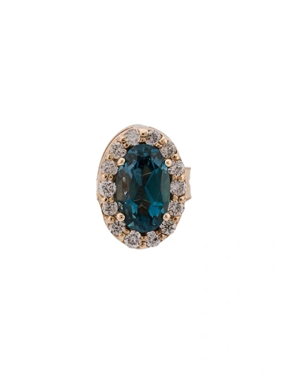 Shop Alison Lou 14kt Gold Gemstone Stud Earrings - Blue