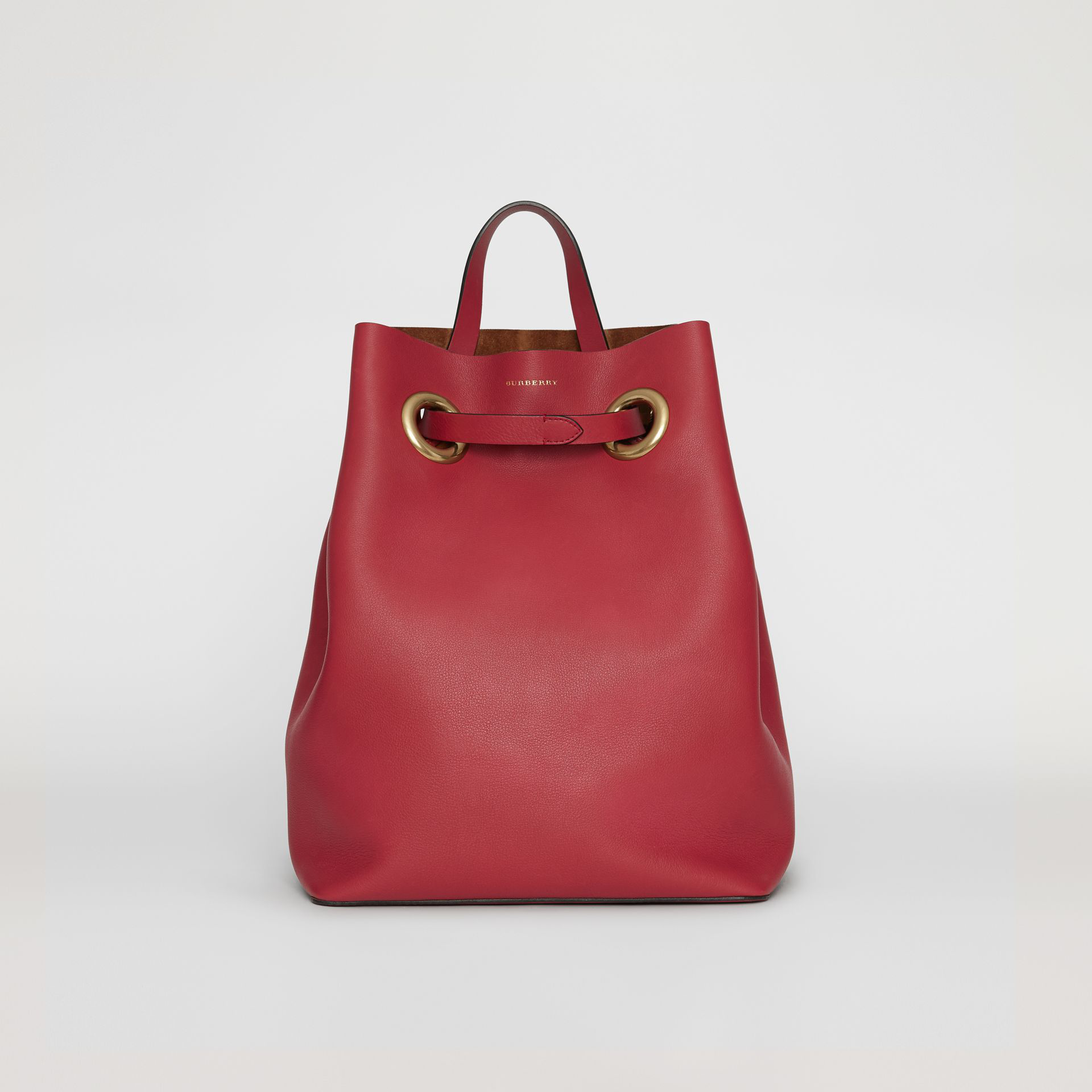 the leather grommet detail backpack