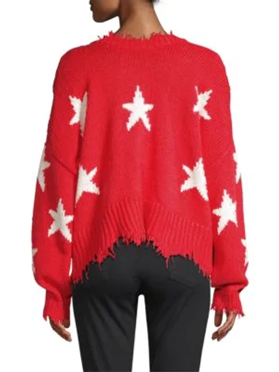 Shop Wildfox Stars V-neck Sweater In Scarlet