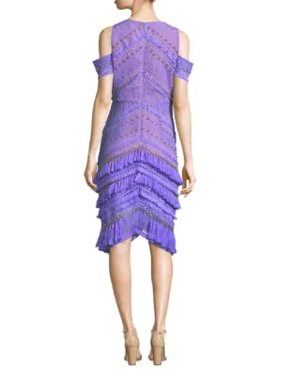 Shop Thurley Candy Cold-shoulder Dress In Purple