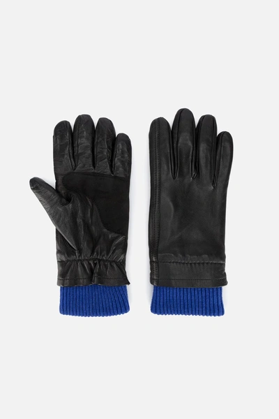 Shop Ami Alexandre Mattiussi Leather Gloves In Black