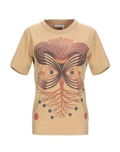 Shop Chloé T-shirts In Camel