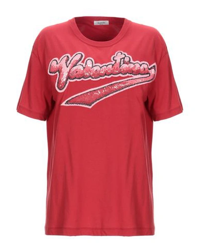 Shop Valentino T-shirts In Red