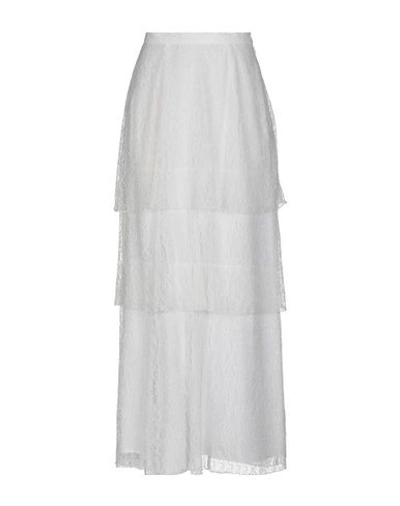 Shop Dondup Woman Maxi Skirt White Size 8 Polyamide