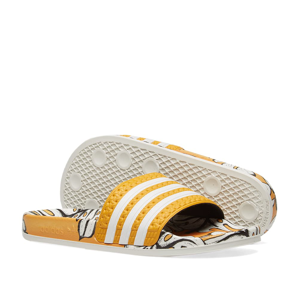 adidas x farm adilette slider sandals in tropical print