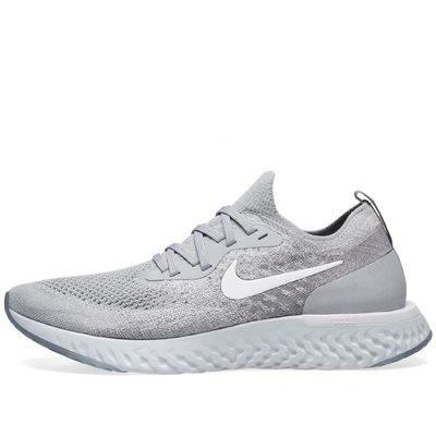 Shop Nike Epic React Flyknit W In Grey
