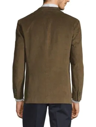 Shop Tailorbyrd Textured Corduroy Jacket In Earth