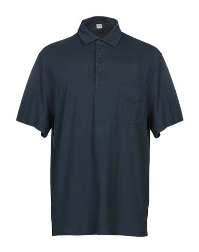 Shop Aspesi Man Polo Shirt Midnight Blue Size M Cotton