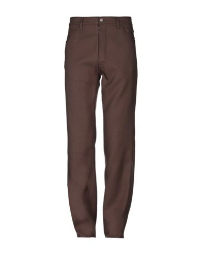 Shop Maison Margiela Casual Pants In Dark Brown