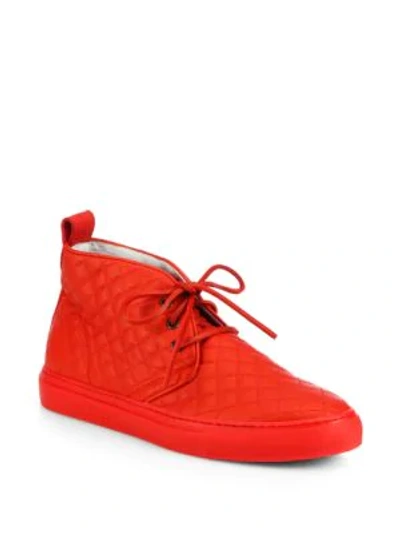 Shop Del Toro Quilted Leather Chukka Sneakers In Red
