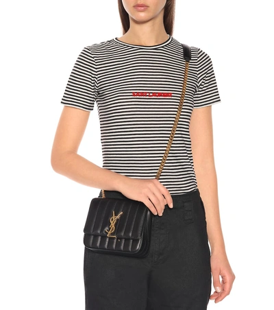 Shop Saint Laurent Vicky Small Leather Shoulder Bag In Black