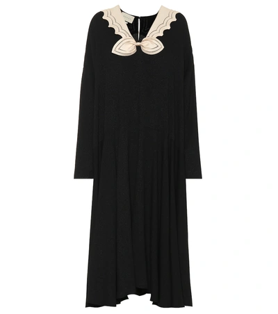 Shop Gucci Sablé Midi Dress In Black