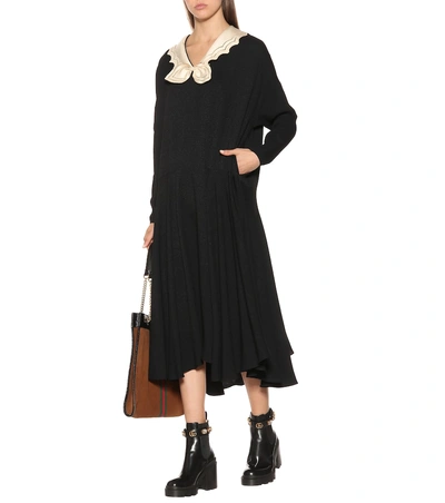 Shop Gucci Sablé Midi Dress In Black