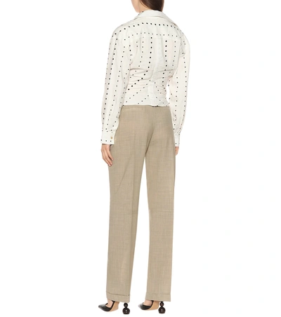 Shop Jacquemus La Chemise Ourika Polka-dot Top In White