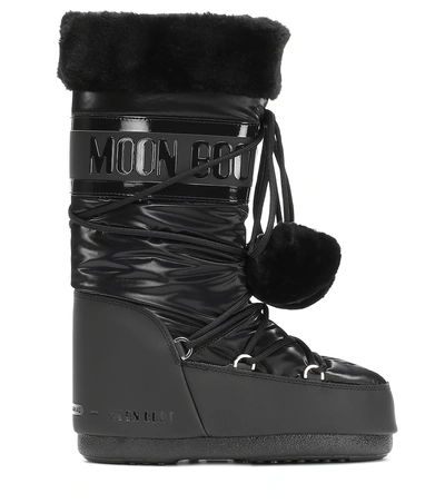 Shop Moon Boot Exclusive To Mytheresa – Classic Pom Pom Ankle Boots In Black