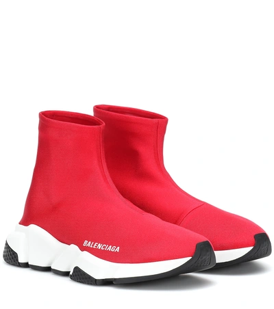 Shop Balenciaga Speed Sneakers In Red