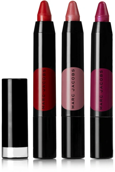 Shop Marc Jacobs Beauty On The Dot 3-piece Le Marc Liquid Lip Crayon Collection - Red
