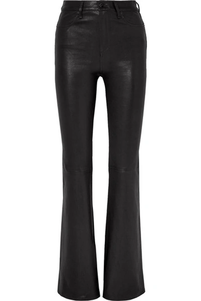 Shop Rag & Bone Bella Leather Flared Pants In Black