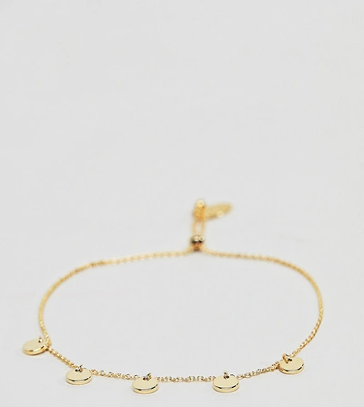 Shop Orelia Gold Plated Circle Drop Detail Chain Bracelet - Gold