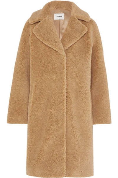 Shop Stand Studio Camille Faux Shearling Coat In Beige