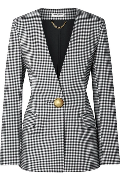 Shop Opening Ceremony Gingham Cady Blazer In Gray