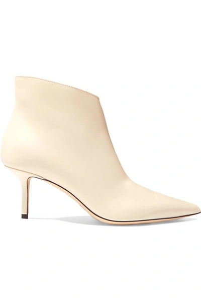 Shop Jimmy Choo Marinda 65 Leather Ankle Boots In Ivory