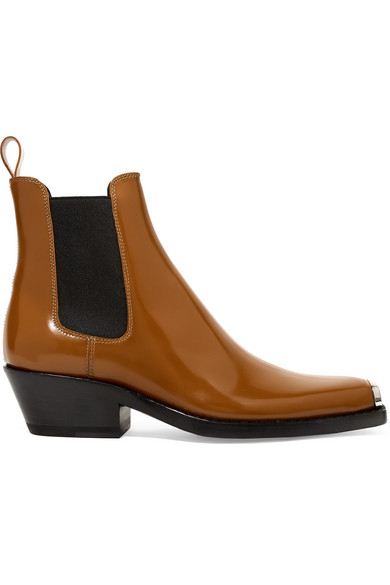 calvin klein patent leather ankle boots