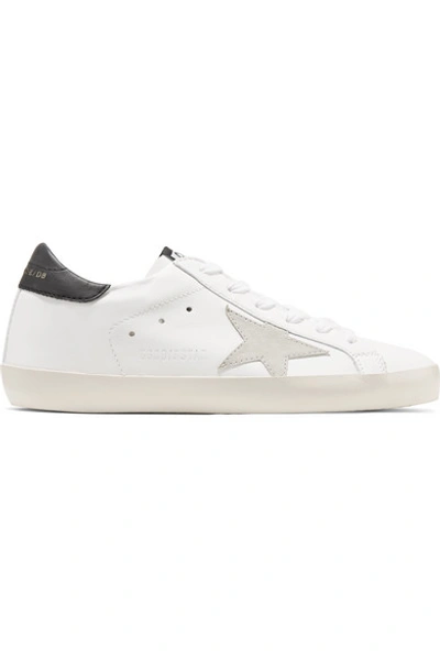 Shop Golden Goose Superstar Leather And Suede Sneakers In White