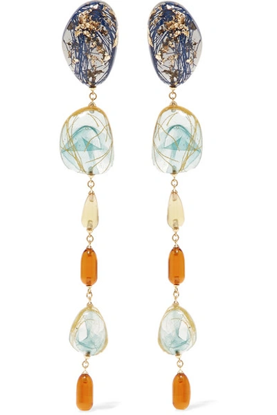 Shop Ejing Zhang Patter Drop Gold-plated Resin Earrings