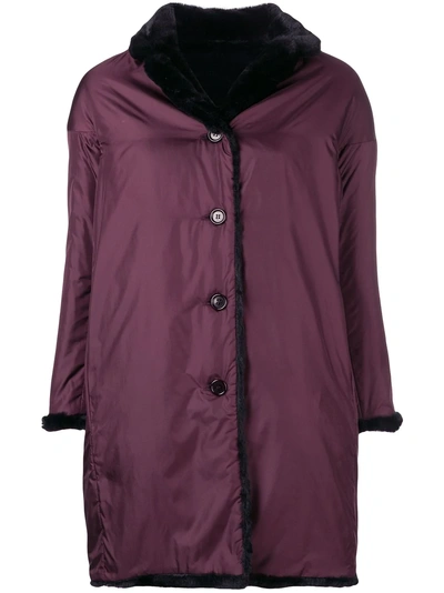 Shop Aspesi Reversible Midi Coat - Purple